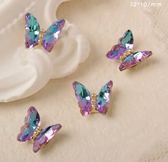 Glass Butterfly Charms (10 Pieces)