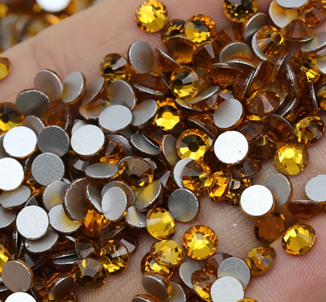Glass Rhinestones - Golden Honey Yellow