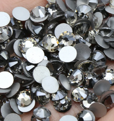 Glass Rhinestones - Dove Grey