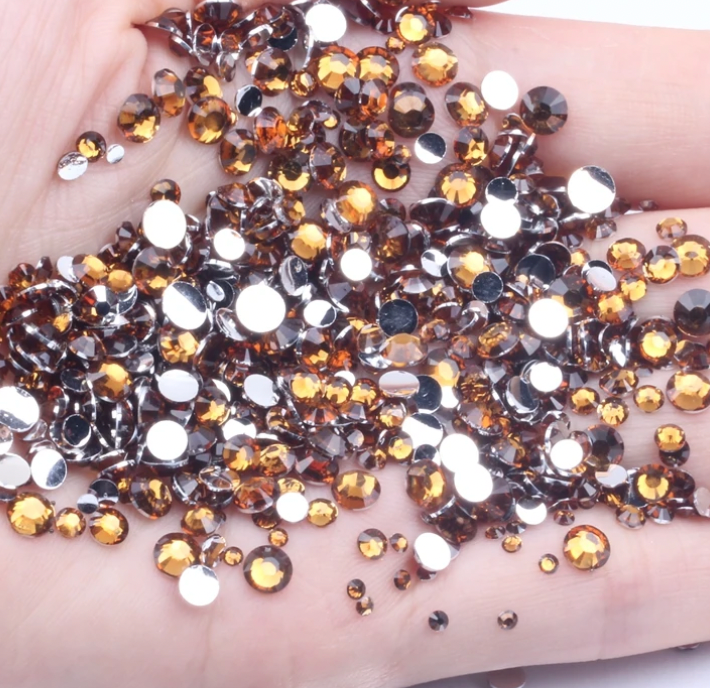 Amber - Clear Silverback Rhinestones