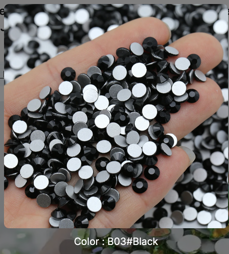 Glass Rhinestones - Black Magic