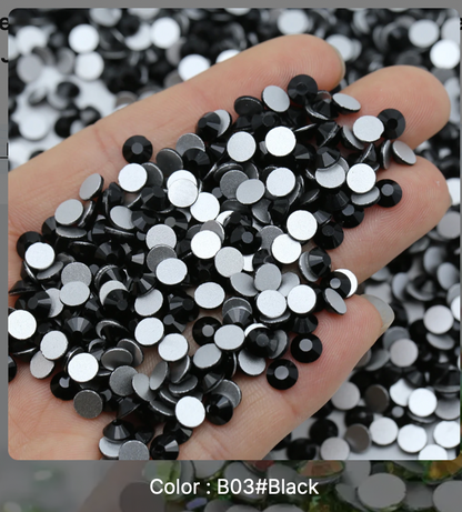 Glass Rhinestones - Jet Black