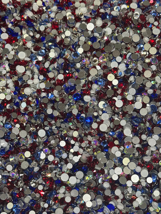 Glass Mix - Red, White & Bling