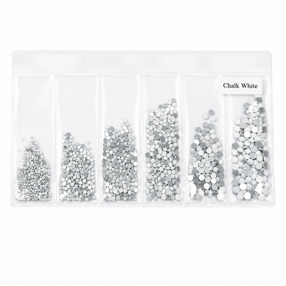 Glass Rhinestones - Chalk White