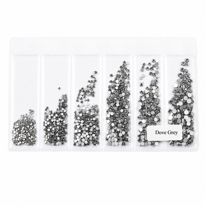 Glass Rhinestones - Dove Grey