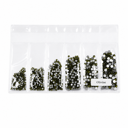 Glass Rhinestones - Olivine Green