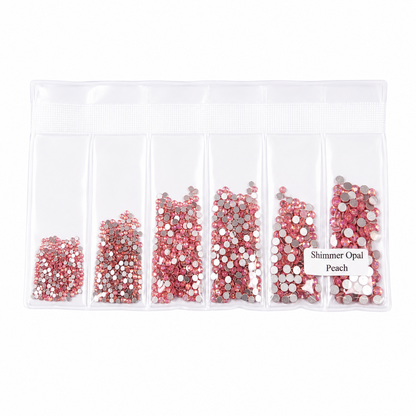 Glass Rhinestones - Shimmer Opal - Peach