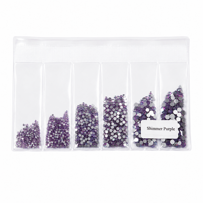Glass Rhinestones - Shimmer Opal - Purple