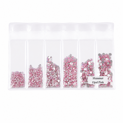 Glass Rhinestones - Shimmer Opal - Pink