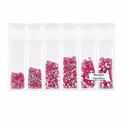 Glass Rhinestones - Shimmer Opal - Rose Pink