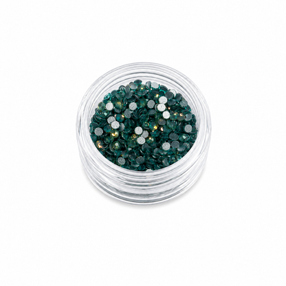Glass Rhinestones - Shimmer Opal - Forrest Green