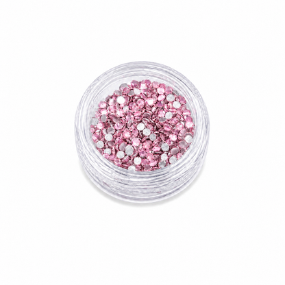 Glass Rhinestones - Shimmer Opal - Rose Pink