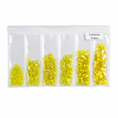 Glass Rhinestones - GLOW IN THE DARK - Luminous Yellow