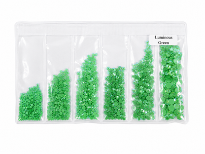 Glass Rhinestones - GLOW IN THE DARK - Luminous Green