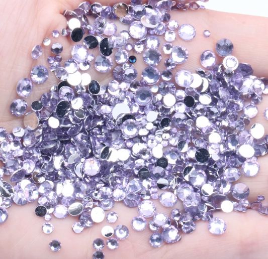 Lavender - Clear Silverback Rhinestones