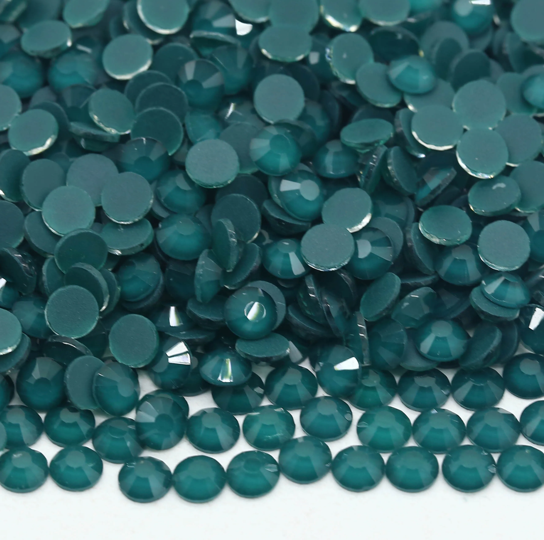 Glass Rhinestones - Neon Pine Green