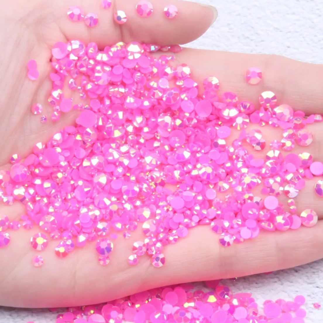 Neon Pink - AB Jelly Rhinestones