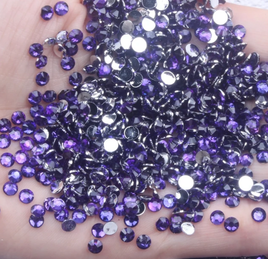 Amethyst - Clear Silverback Rhinestones