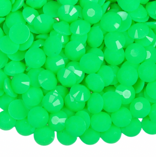 Solid Lime Green Rhinestones