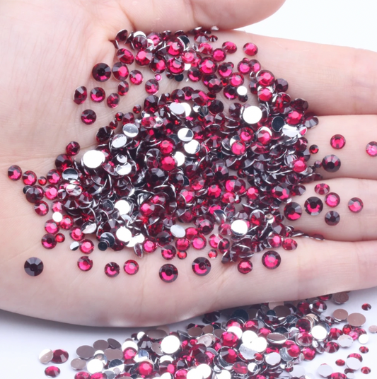 Magenta - Clear Silverback Rhinestones