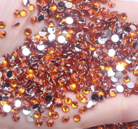 Tangerine - Clear Silverback Rhinestones