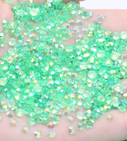 Transparent Green AB Rhinestones