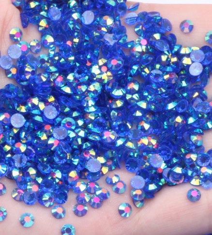 Transparent Blue AB Rhinestones