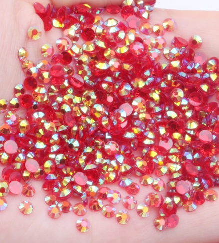 Transparent Red AB Rhinestones