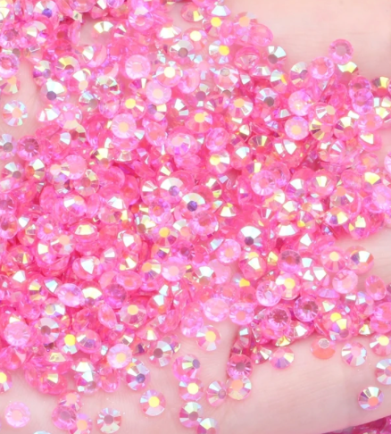 Transparent Pink AB Rhinestones