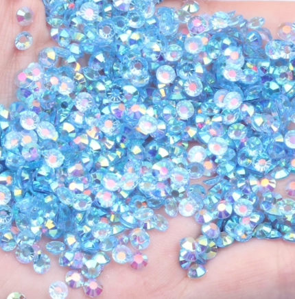 Transparent Light Blue AB Rhinestones