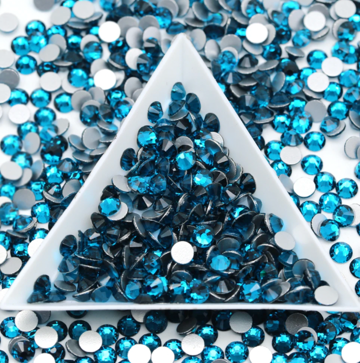 Glass Rhinestones - Caribbean Blue