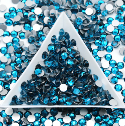 Glass Rhinestones - Caribbean Blue