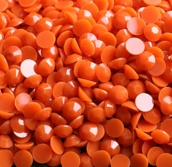 Solid Dark Orange Rhinestones