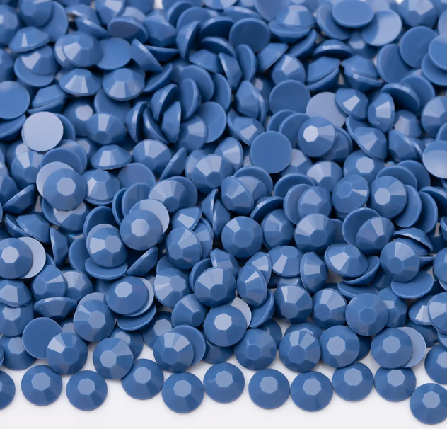 Solid Navy Blue Rhinestones
