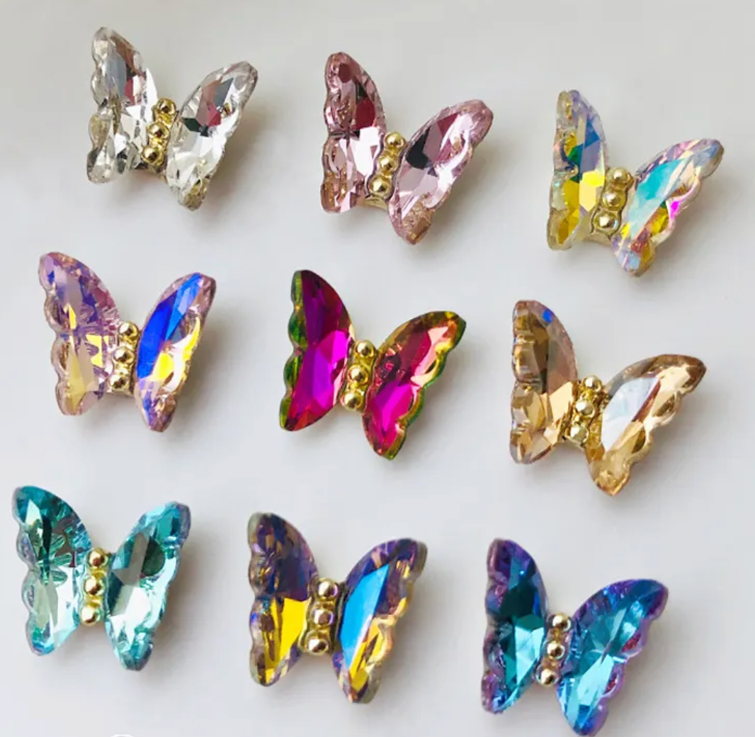 Glass Butterfly Charms (10 Pieces)