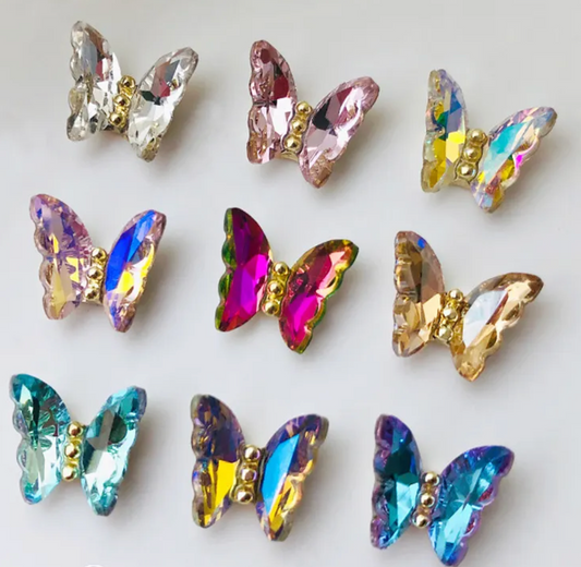 Glass Butterfly Charms (10 Pieces)