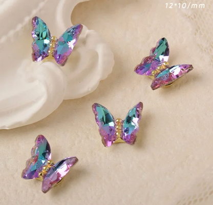 Glass Butterfly Charms (10 Pieces)