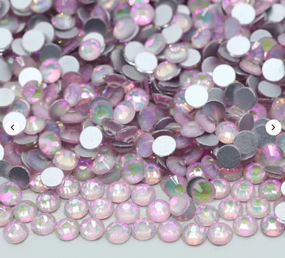 Glass Rhinestones - Shimmer Opal - Pink