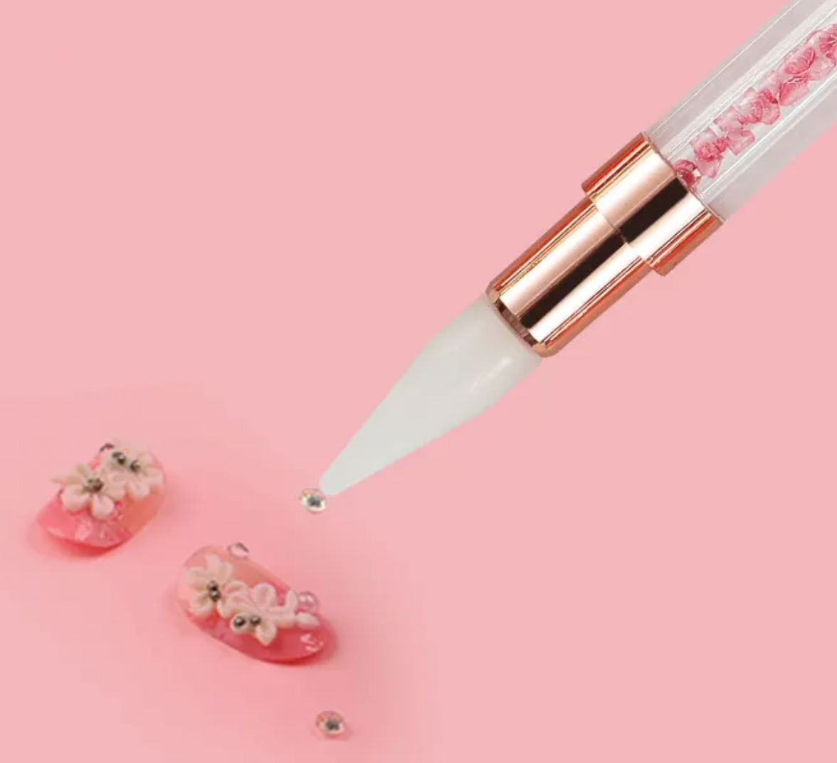 Rose Gold Double Headed Rhinestone Pen