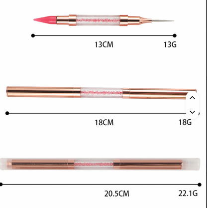 Rose Gold Double Headed Rhinestone Pen