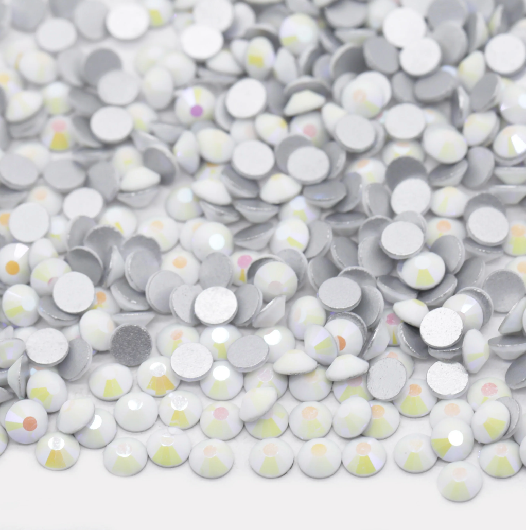 Glass Rhinestones - Alabaster Pearl - White AB