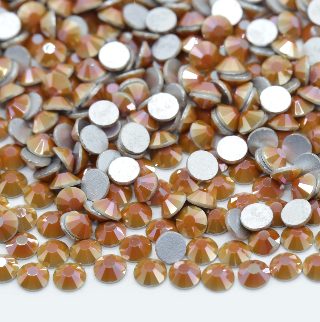 Glass Rhinestones - Alabaster Caramel