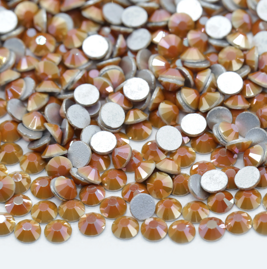 Glass Rhinestones - Alabaster Caramel