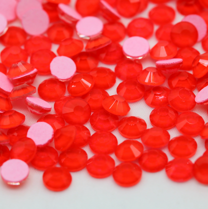 Glass Rhinestones - Neon Red