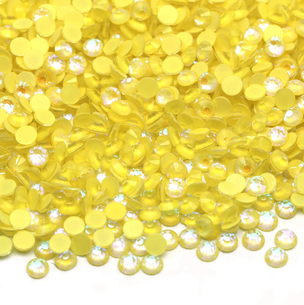 Glass Rhinestones - GLOW IN THE DARK - Luminous Yellow