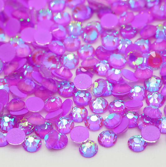 Glass Rhinestones - GLOW IN THE DARK - Neon Purple AB