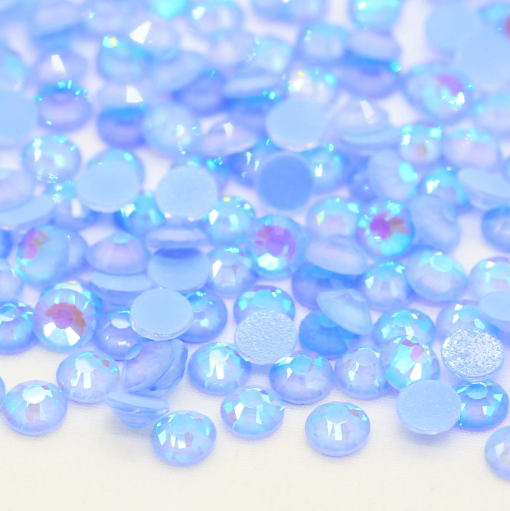 Glass Rhinestones - GLOW IN THE DARK - Neon Lt Sapphire AB