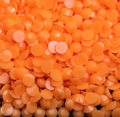 Solid Light Orange Rhinestones