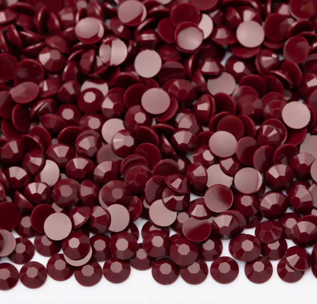 Solid Burgundy Rhinestones