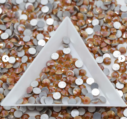 Glass Rhinestones - Alabaster Caramel